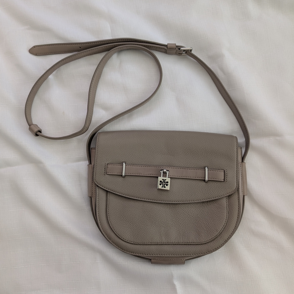 Tory Burch Gray Leather Crossbody Bag